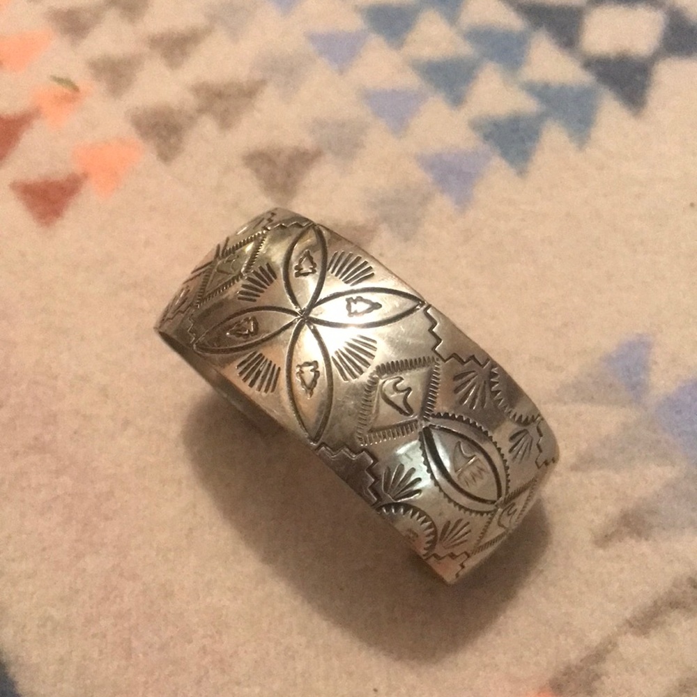 Silver Cuff purchased from vendor in New Mexico. Stamp inside says M sterling.